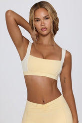 Contrast Sports Bra in Lemon Marl